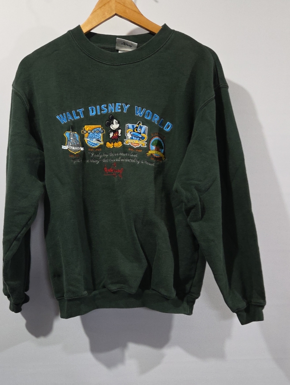 Disney Walt Disney World Crewneck Sweatshirt with Embroidered Mickey S